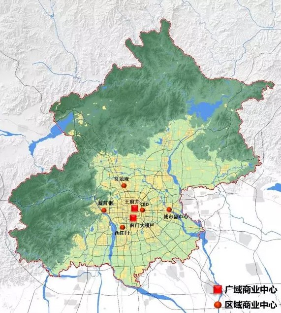 北京市近期重点培育地区规划示意图